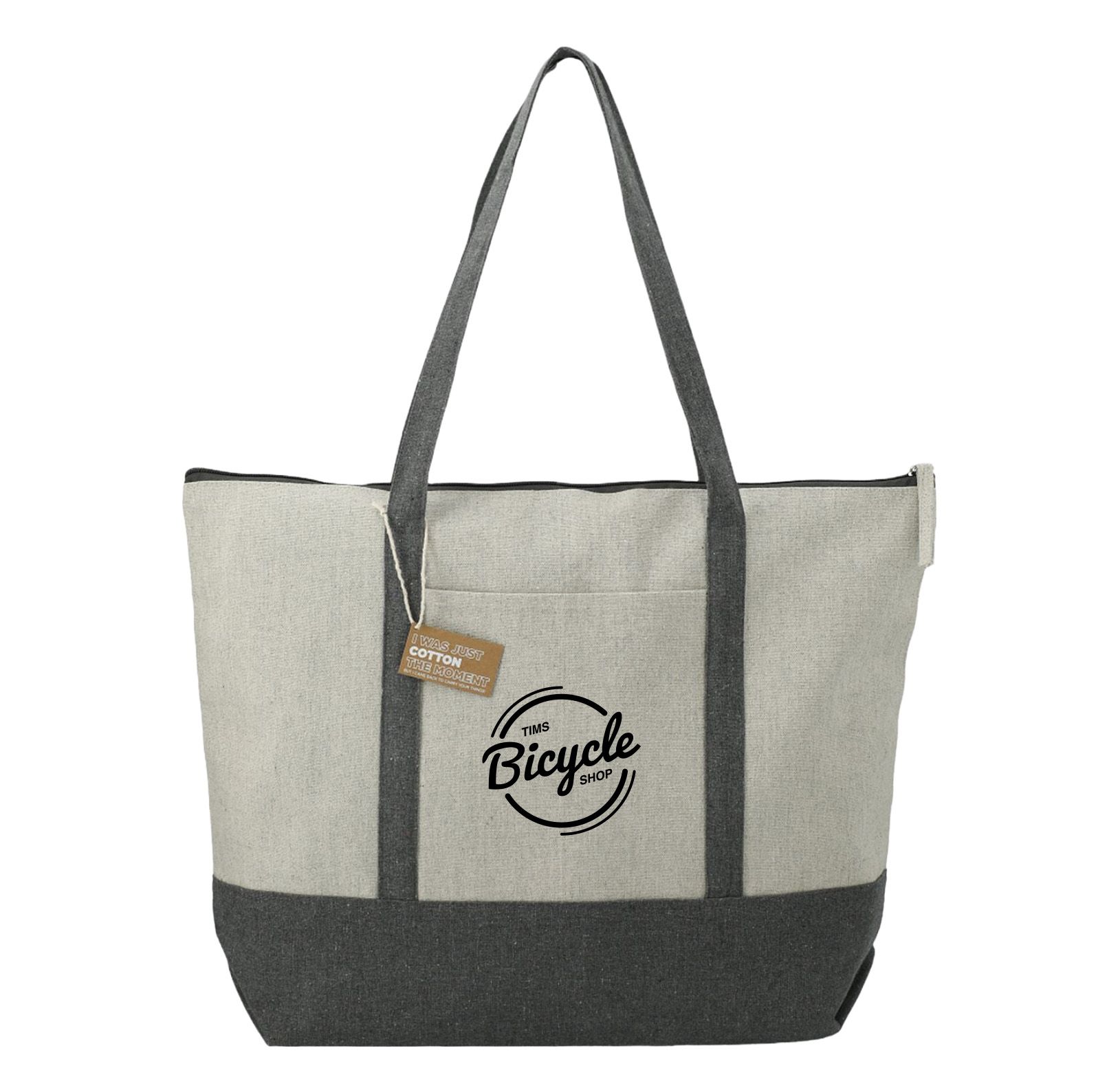 Recycled Cotton Zippered Tote Bag