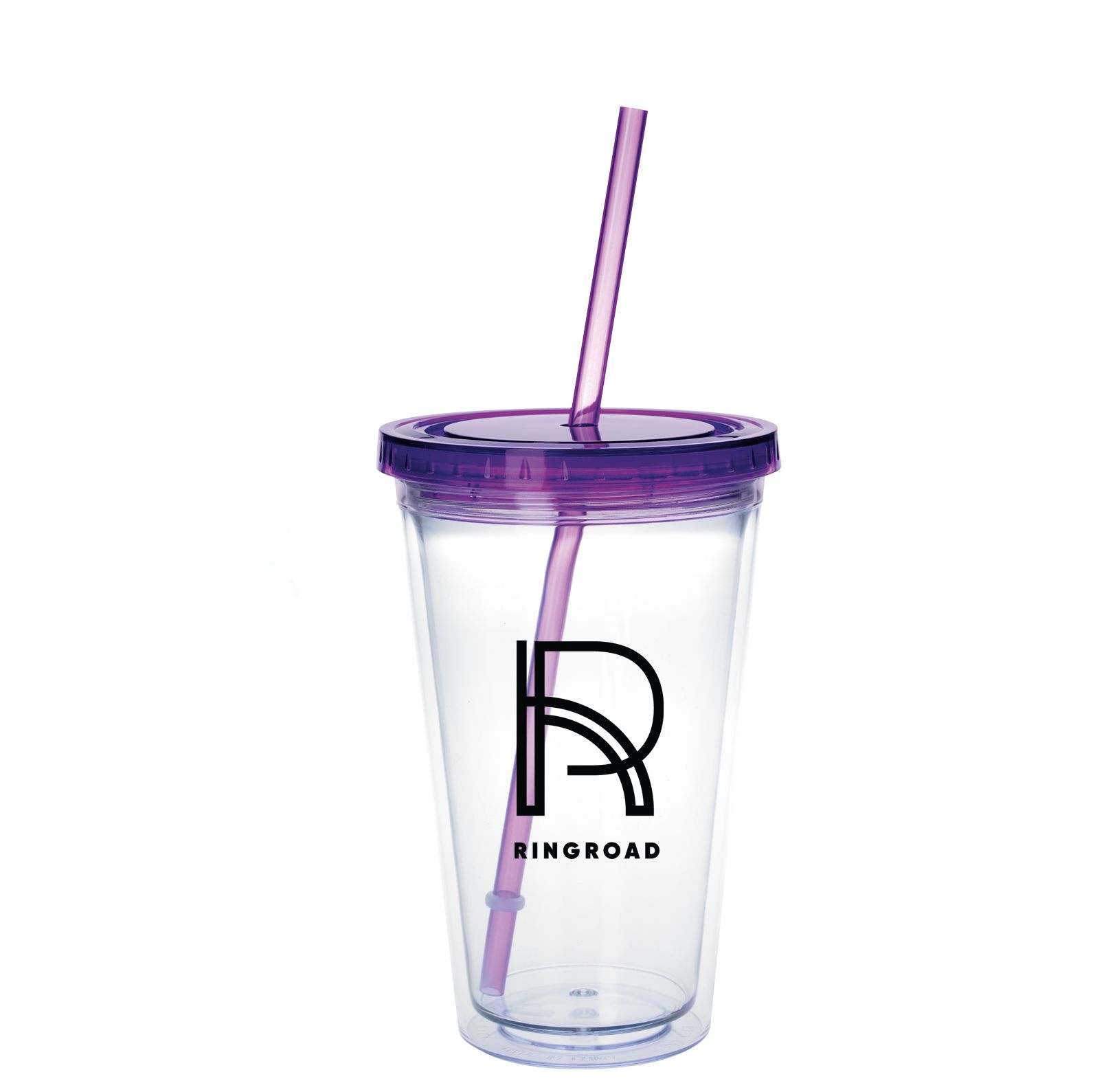 18 Oz. Clear Tumbler With Colored Lid