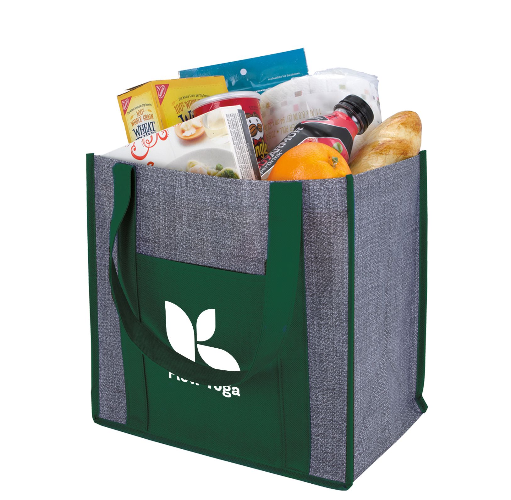 Laminated Heathered Non-Woven Grocery Tote