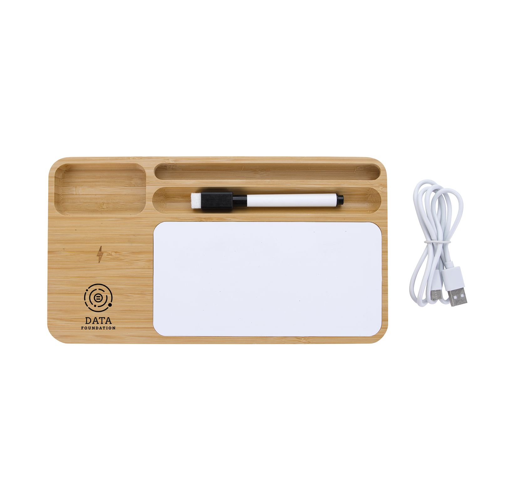 10W Bamboo Wireless Charging Base & Dry Erase Board