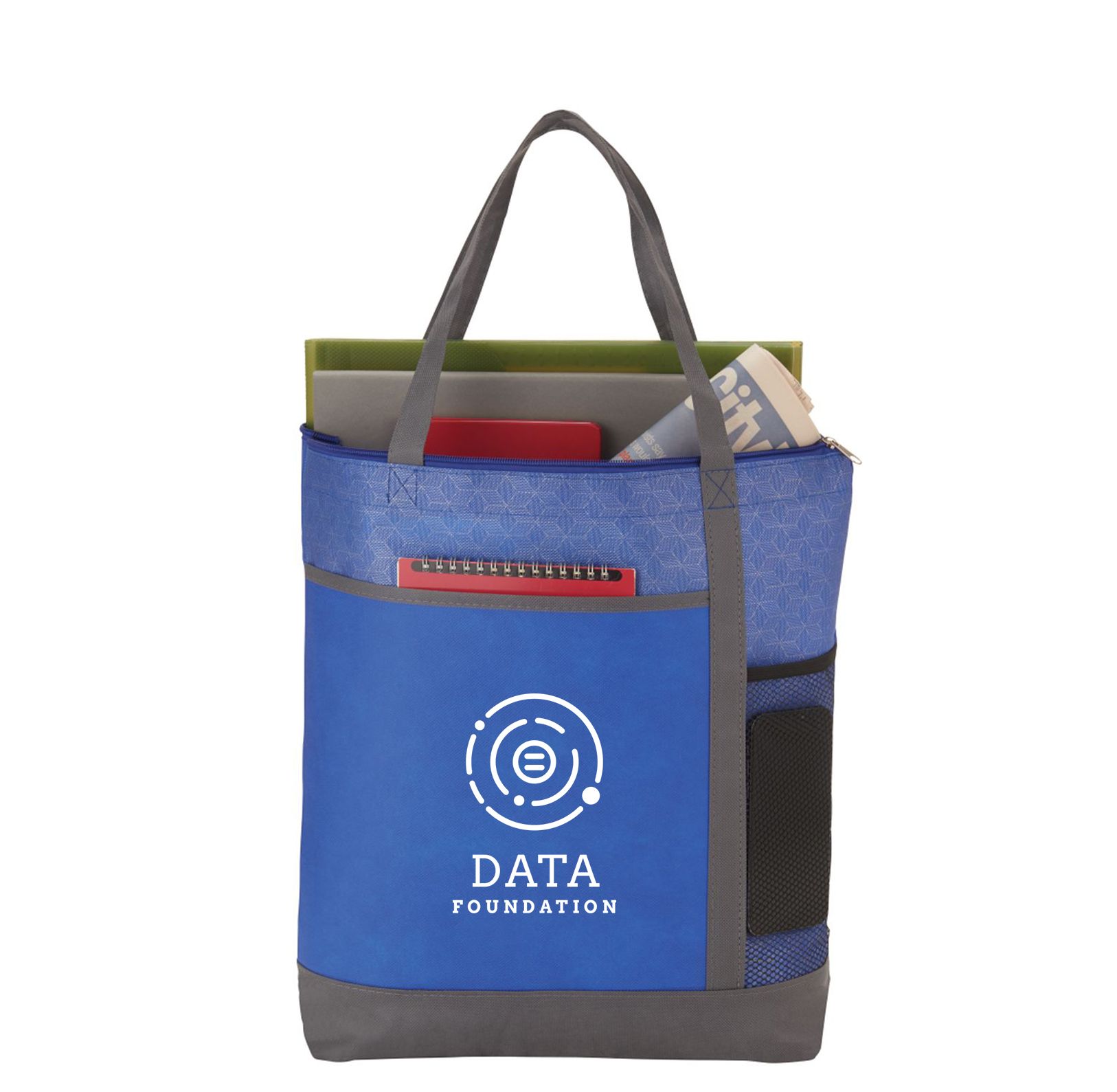 Chrome Non-Woven Zipper Convention Tote