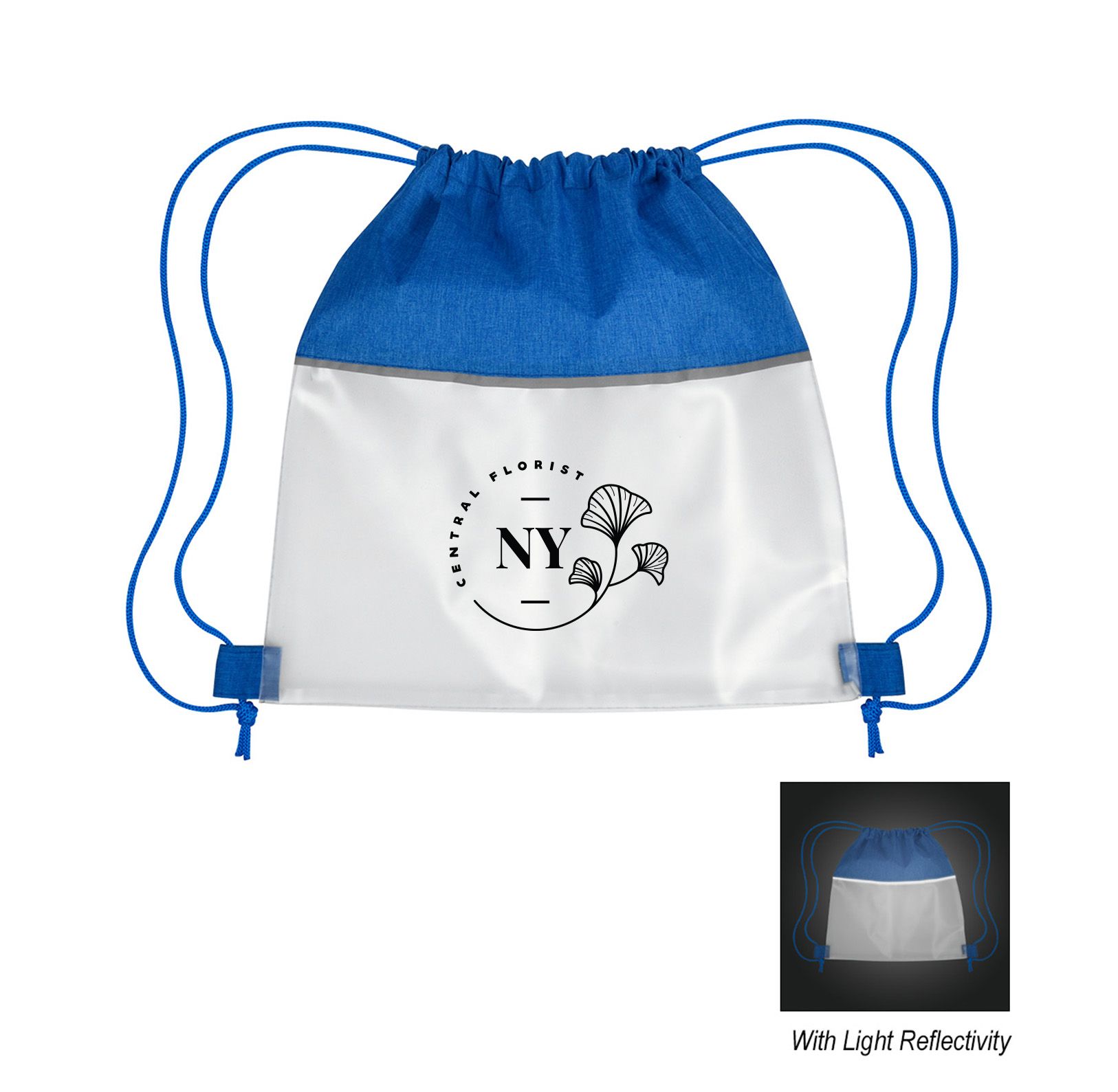 Reflective Heathered Frost Drawstring Bag