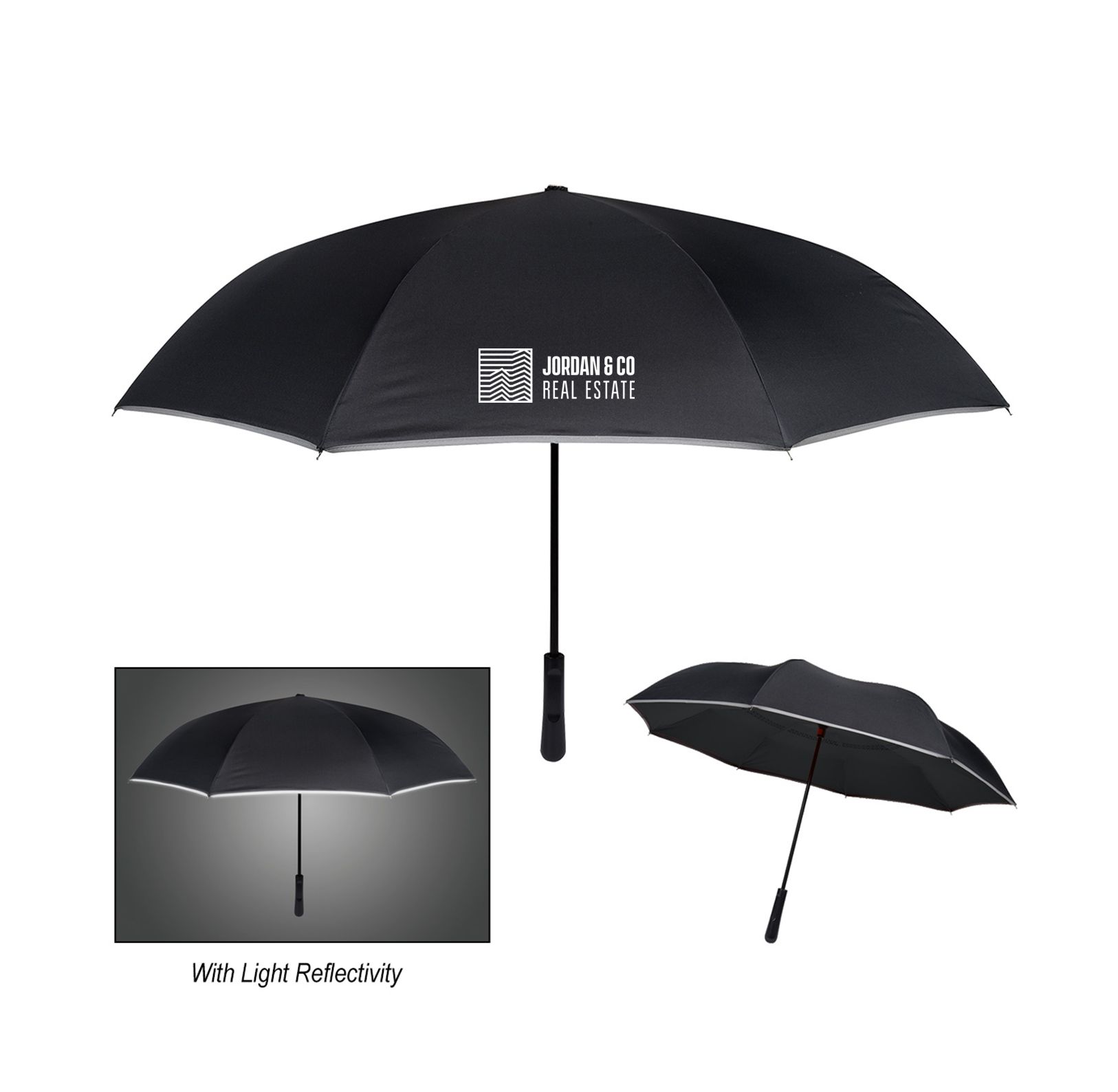 48'' Arc Reflective Edge Inversion Umbrella