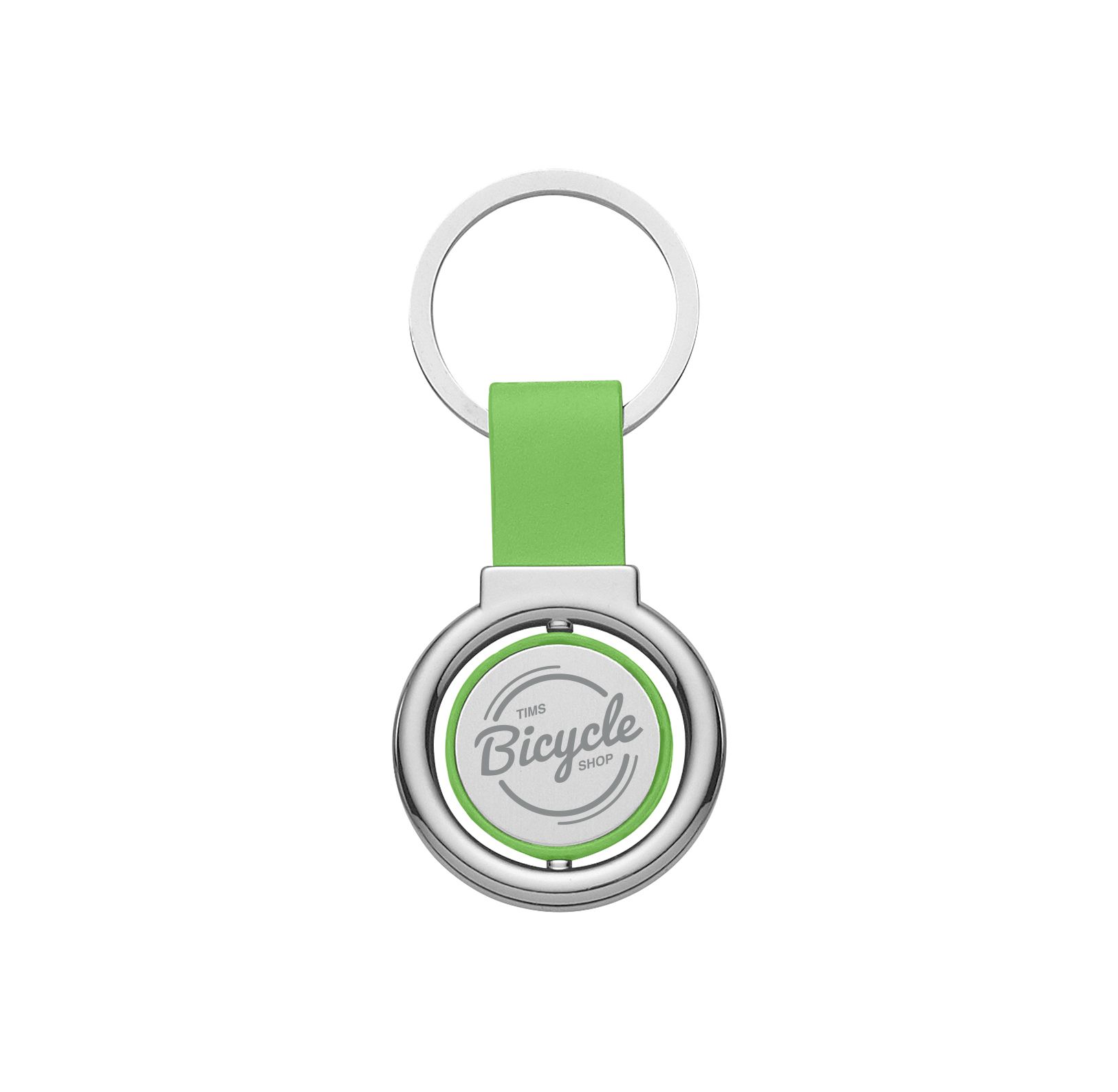 Circular Metal Spinner Key Tag