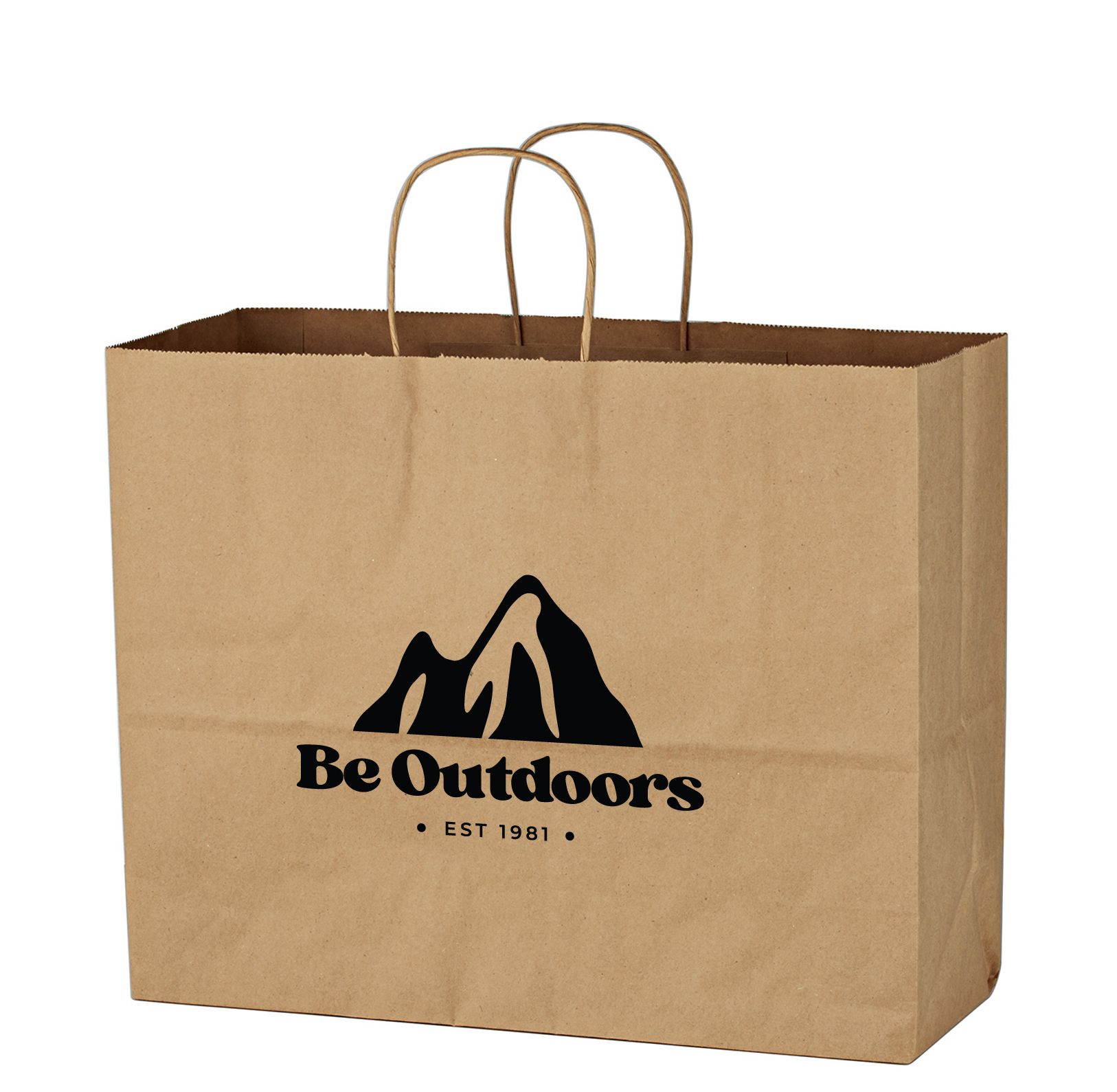 16'' X 12-1/2'' Kraft Paper Brown Shopping Bag