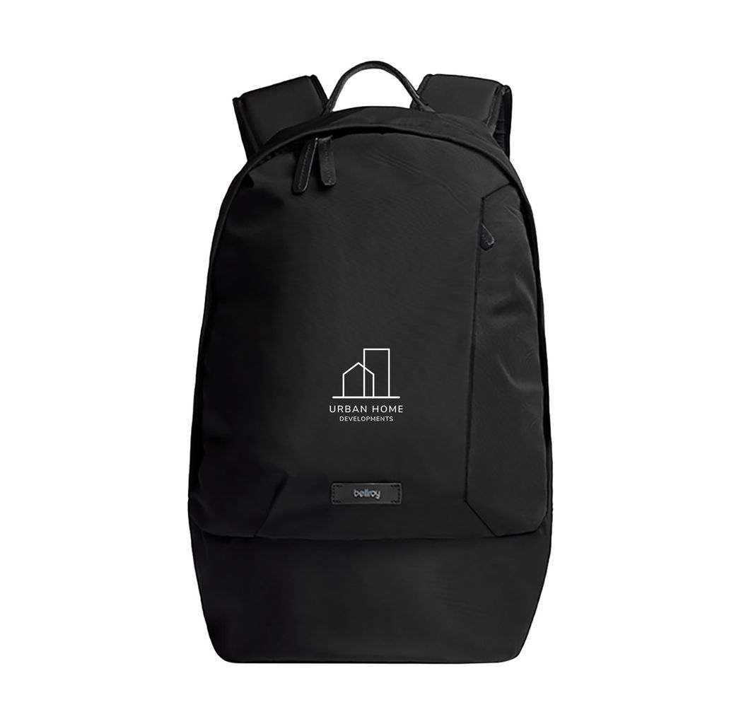 Branded Logo Gray Black Backpack